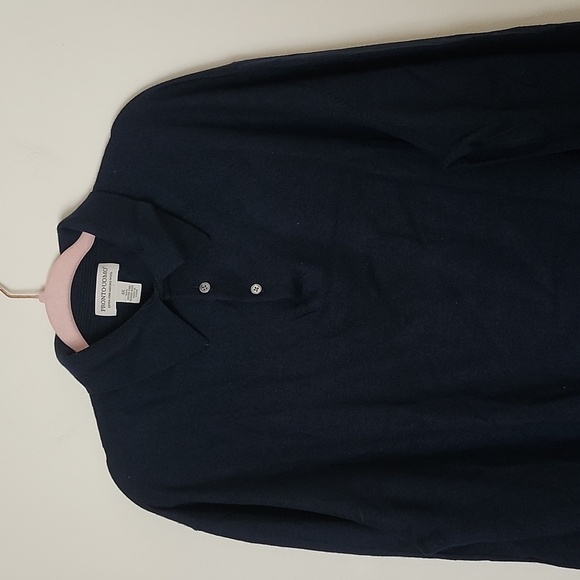 Pronto-uomo made in Italy merino wool polo sweater, navy blue, in 3xl - Picture 2 of 8